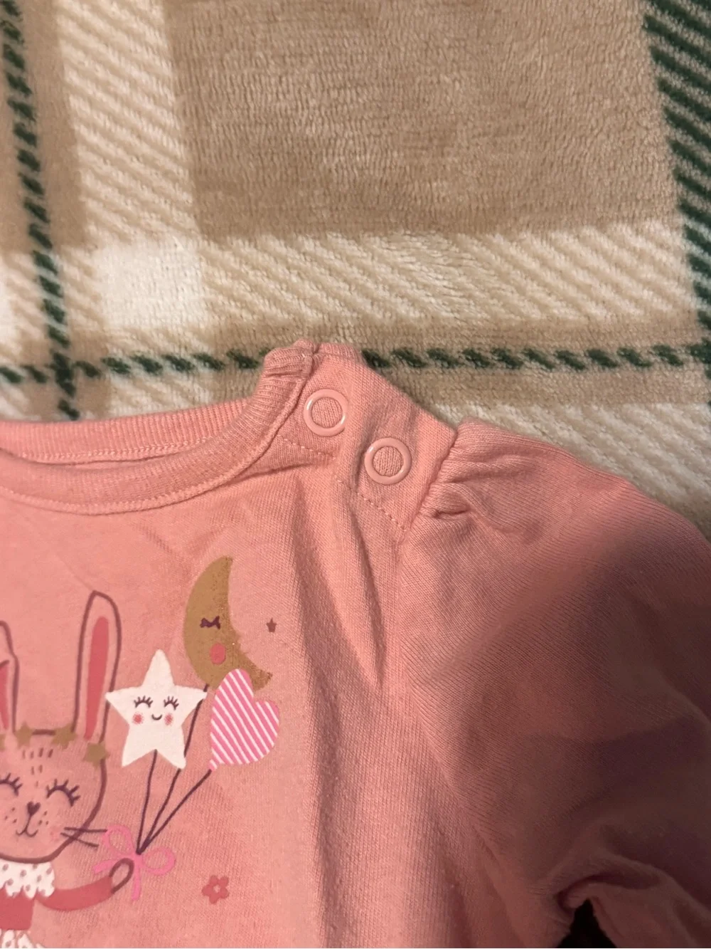 Garanimals Pink Bunny Graphic Long-Sleeve One-Piece